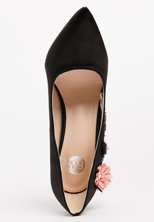 Footwork - Sky Beaded Stiletto Heels Black