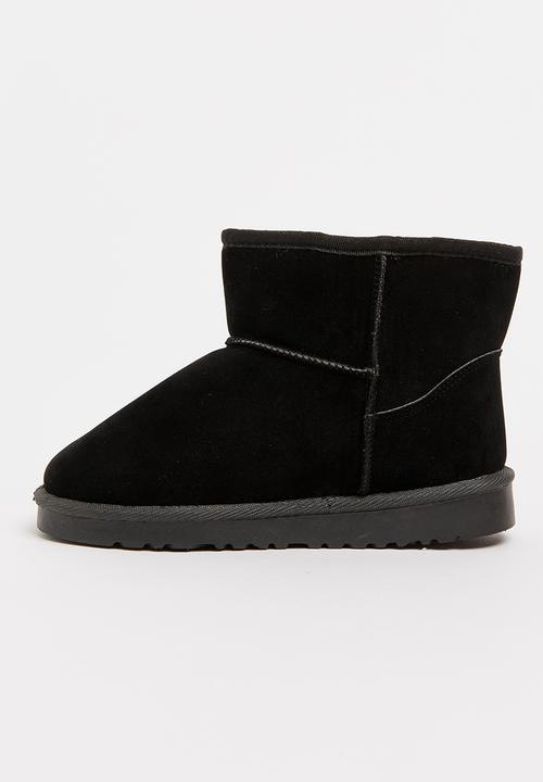 Pop Candy - Girls Faux Suede Ankle Boot Black