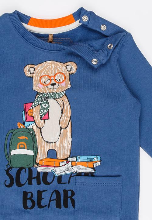 Soobe - Boys Printed Sweater Dark Blue