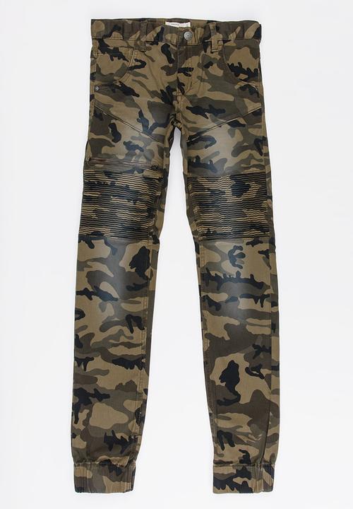 Name It - Boys Slim Fit Pants Khaki Green