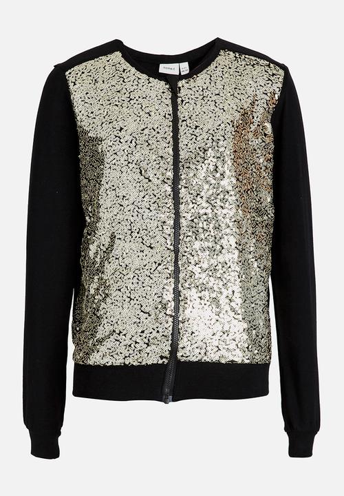Name It - Sequin Jacket Black