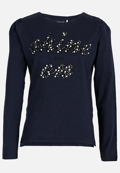 Name It - Girls Printed Tee Dark Blue