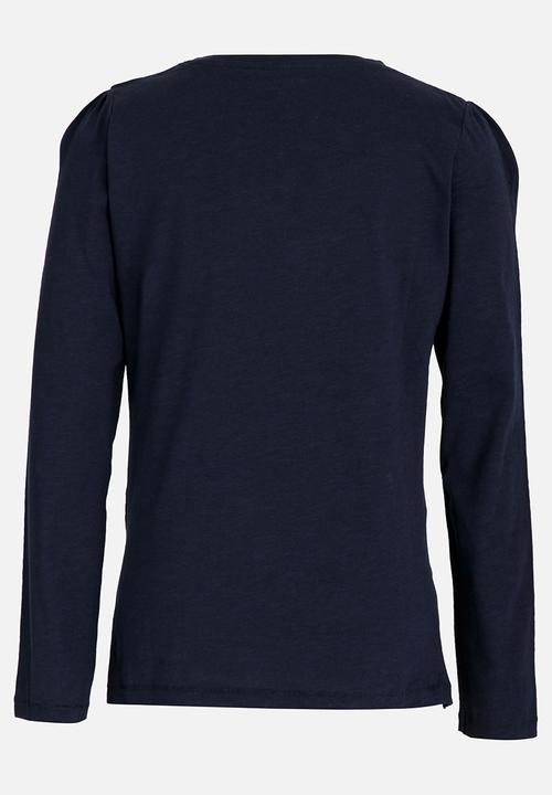 Name It - Girls Printed Tee Dark Blue