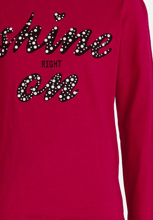 Name It - Girls Printed Tee Red