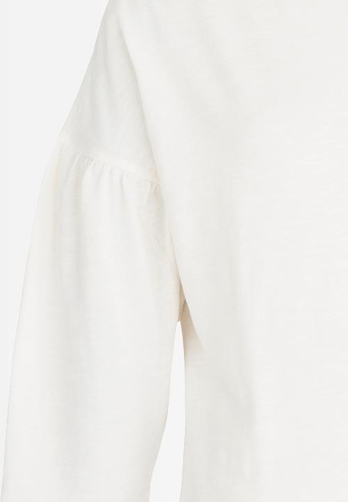 Name It - Girls Loose Crop Tee White