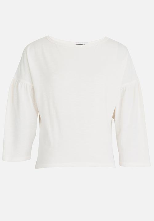 Name It - Girls Loose Crop Tee White