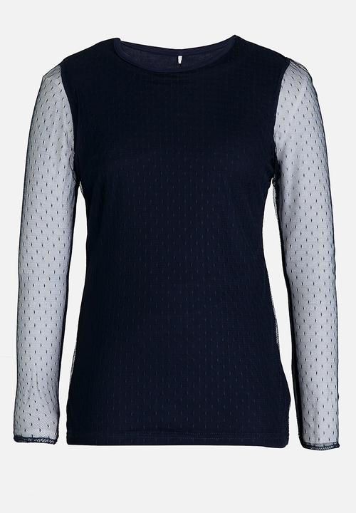 Name It - Girls Colour Block Top Dark Blue