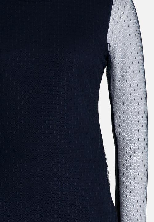 Name It - Girls Colour Block Top Dark Blue
