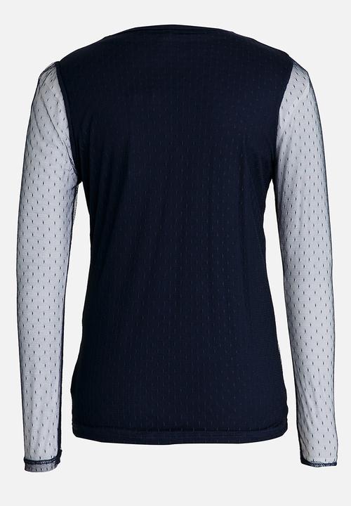 Name It - Girls Colour Block Top Dark Blue