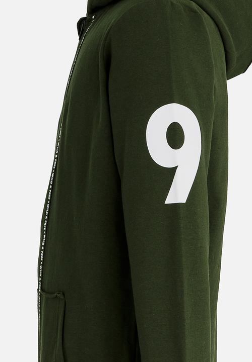 Name It - Boys Printed Hoodie Khaki Green