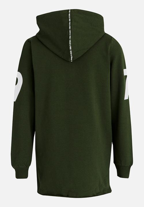 Name It - Boys Printed Hoodie Khaki Green