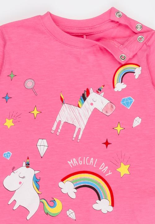 Soobe - Girls Printed Long Sleeve Tee Mid Pink