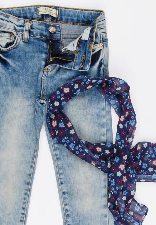 Soobe - Girls Straight Leg Jean Mid Blue
