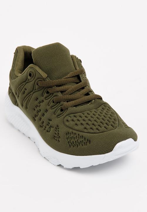 Pop Candy - Lace Up Sneaker Khaki Green