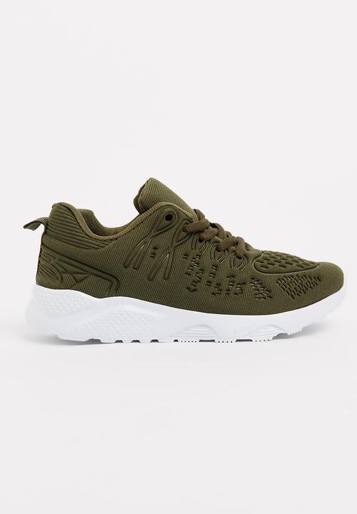 Pop Candy - Lace Up Sneaker Khaki Green
