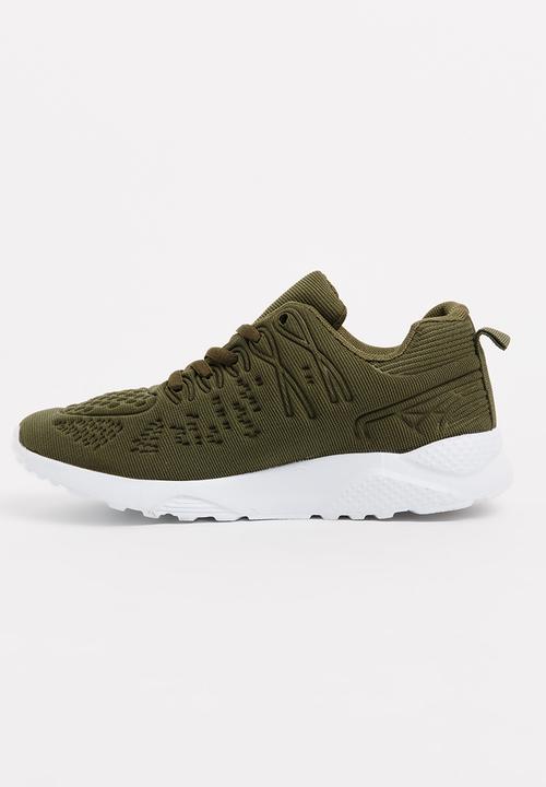 Pop Candy - Lace Up Sneaker Khaki Green