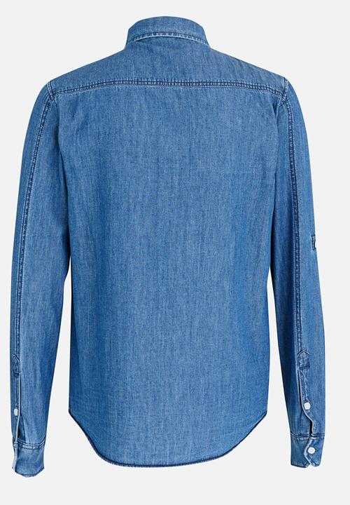 GUESS - Slim Denim Shirt Mid Blue