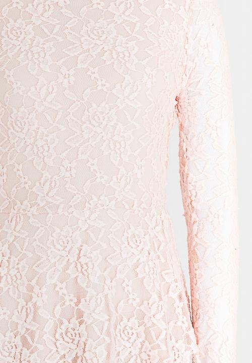 Rebel Republic - Long Sleeve Lace Dress Mid Pink