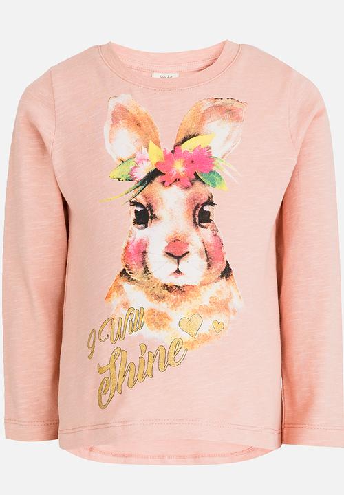 Soobe - Girls Printed Tee Peach