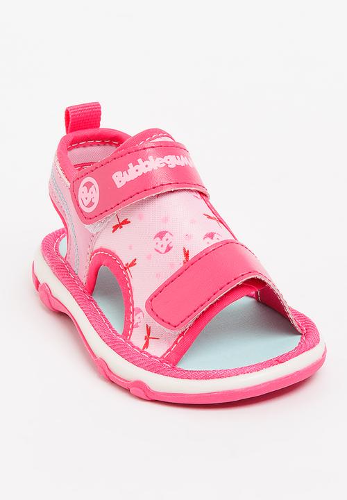 Bubblegummers - Velcro Strap Sandals Dark Pink