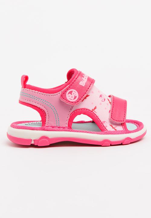 Bubblegummers - Velcro Strap Sandals Dark Pink