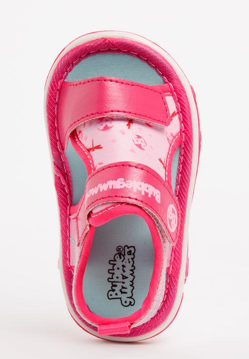 Bubblegummers - Velcro Strap Sandals Dark Pink