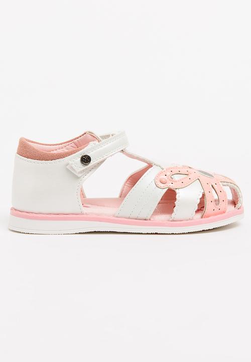 Bubblegummers - Flower Detail Sandals White