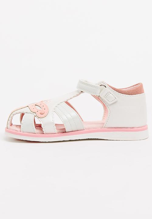 Bubblegummers - Flower Detail Sandals White