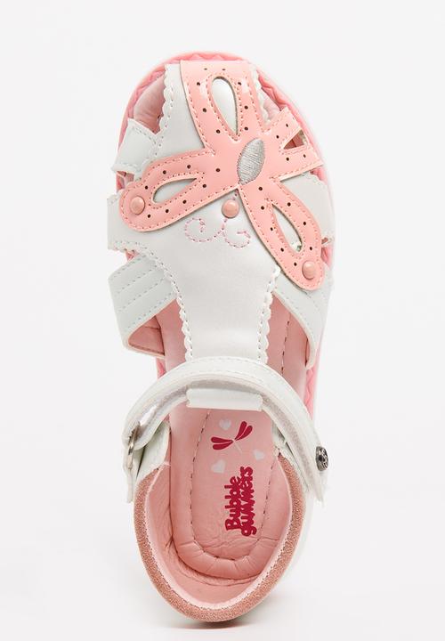 Bubblegummers - Flower Detail Sandals White