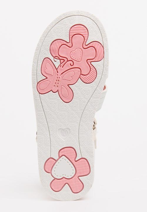 Bubblegummers - Flower Detail Sandals White