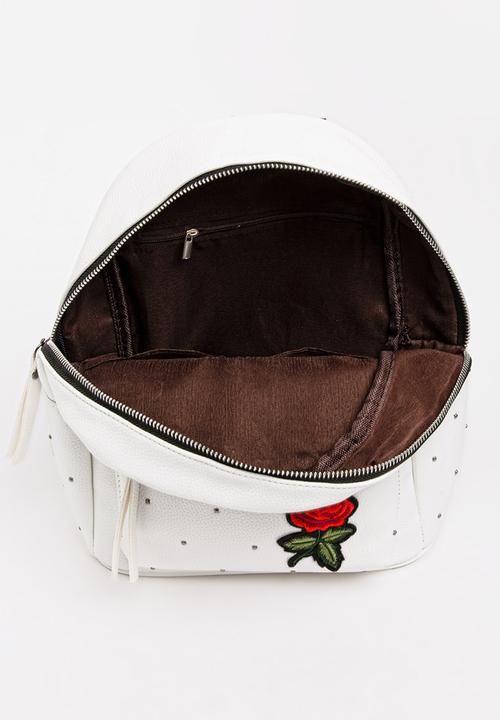 Pop Candy - Backpack with Badge Detail White
