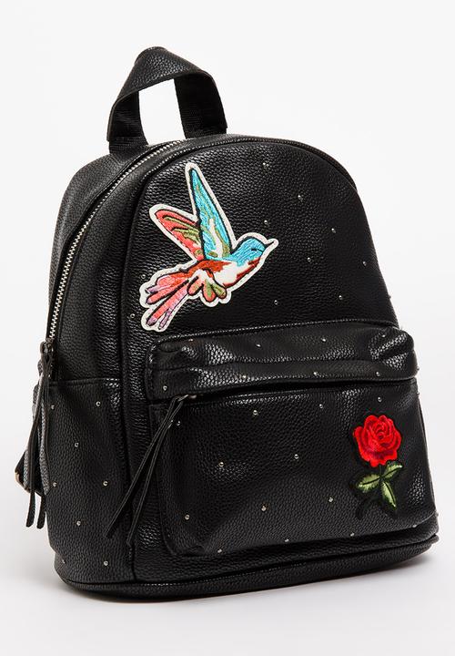 Pop Candy - Backpack with Badge Detail Black