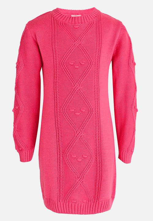 Soobe - Girls Knitted Dress Mid Pink