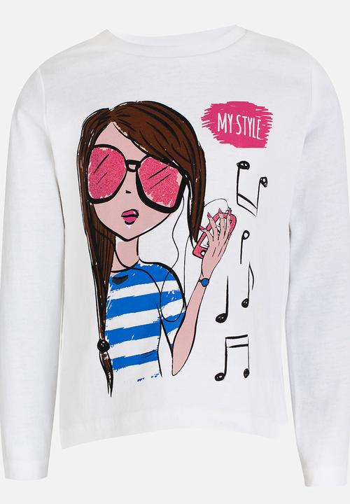 Soobe - Girls Printed Tee White