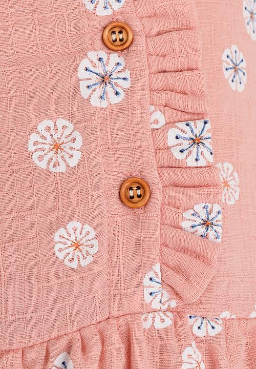 Pop Candy - Girls Printed Long Sleeve Dress Mid Pink
