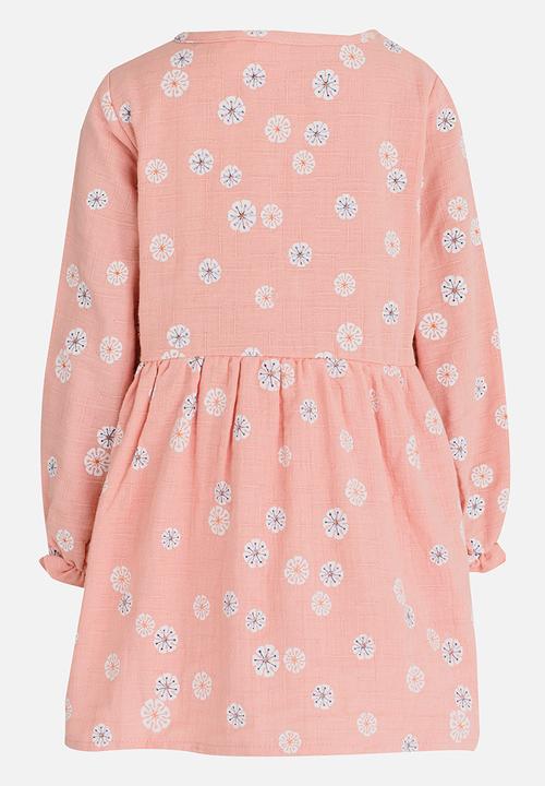 Pop Candy - Girls Printed Long Sleeve Dress Mid Pink