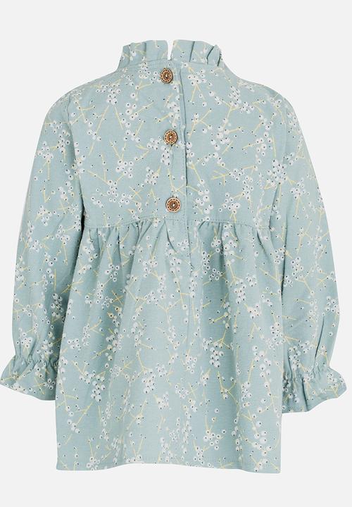 Pop Candy - Printed Long Sleeve Dress Mint