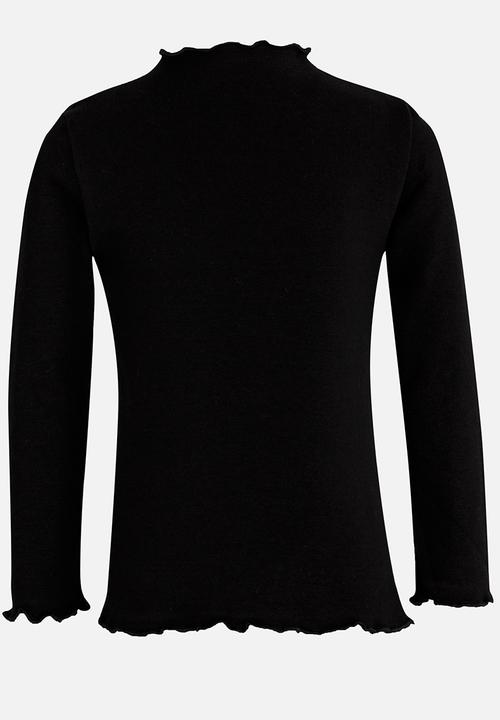 Pop Candy - Long Sleeve Polo Neck Black
