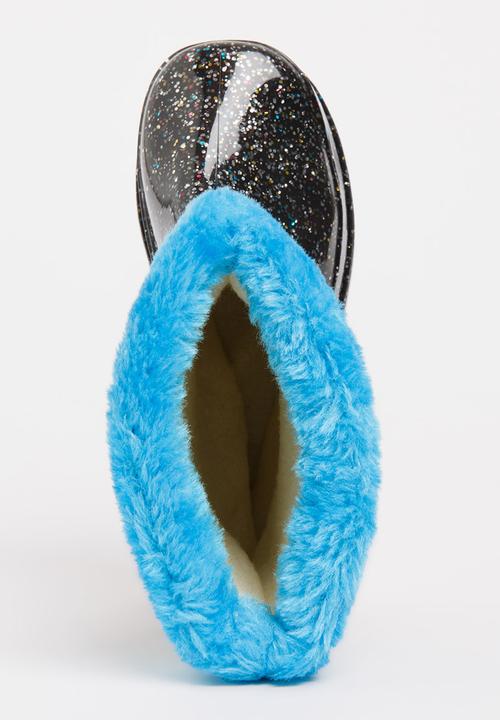 Pop Candy - Rain boot with fluffy trim - black 
