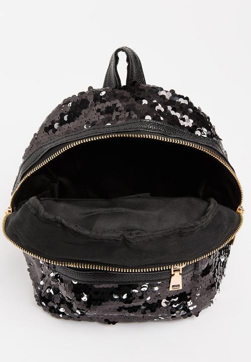Pop Candy - Girls Sequin Backpack Black