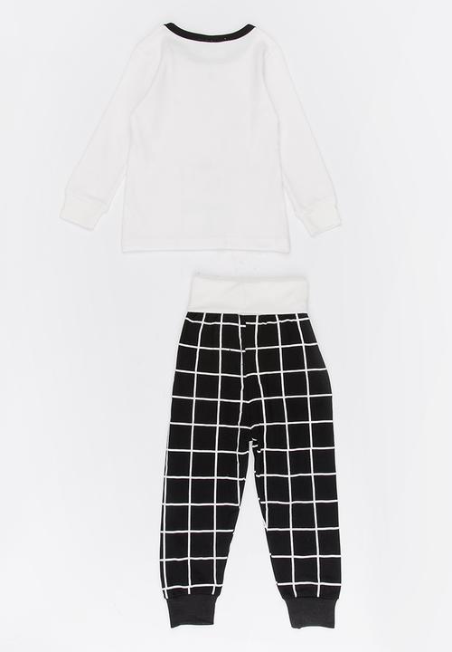 Pop Candy - Printed bear pj set - white/black