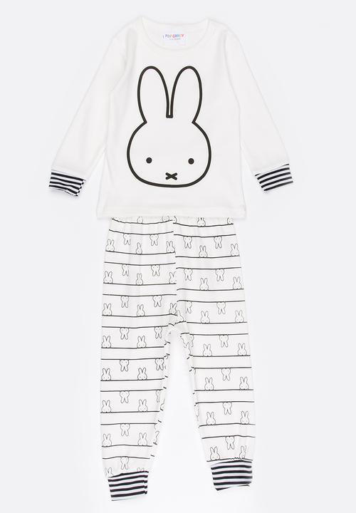 Pop Candy - Printed bunny pj set - white