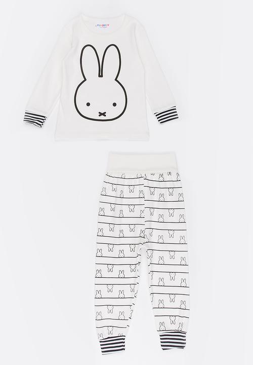 Pop Candy - Printed bunny pj set - white