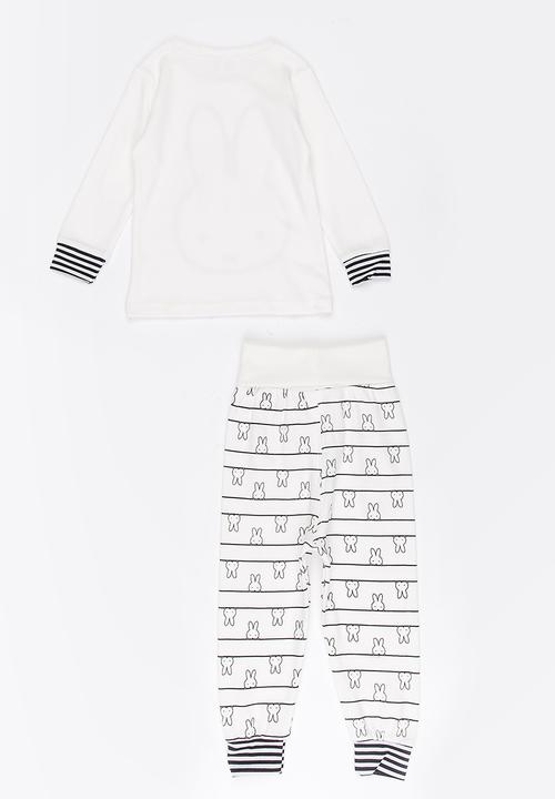 Pop Candy - Printed bunny pj set - white