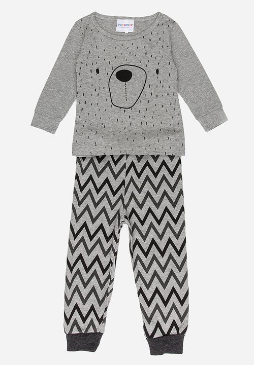 Pop Candy - Printed Pj Set Grey