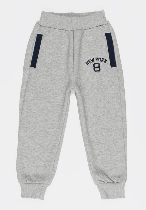 Pop Candy - Colour Block Track Pants Pale Grey
