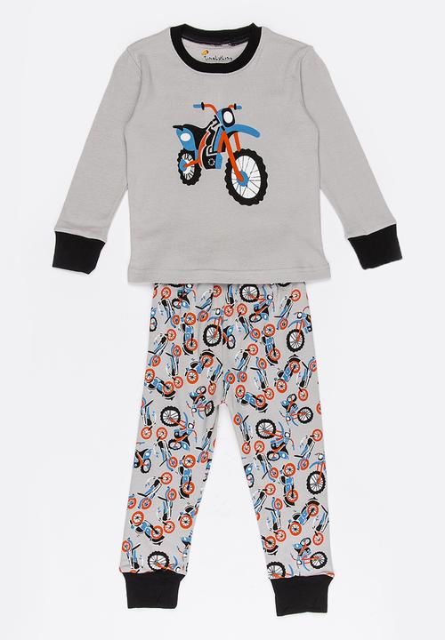 Pop Candy - Printed motorbike pj set - grey