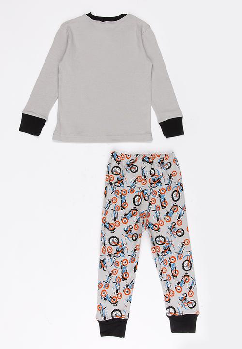 Pop Candy - Printed motorbike pj set - grey