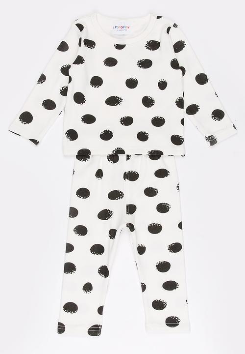 Pop Candy - Polka Dot  Pj Set Black and White