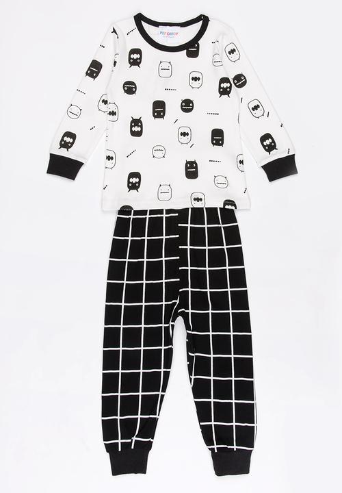 Pop Candy - Printed Pj Set - Black and White